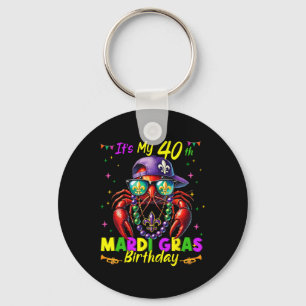 Mardi Gras 40e verjaardag Vette Dinsdag 40 jaar ou Sleutelhanger