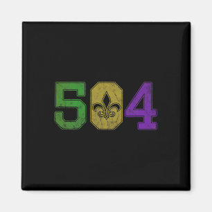 Mardi Gras 504 T Shirt Nola New Orleans Louisiana Magneet