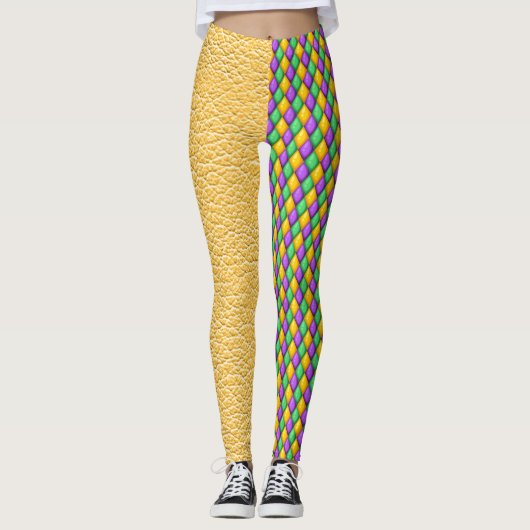 Mardi Gras 5 Diamonds Pop Leggings mode (Devant)