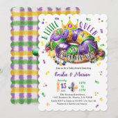Mardi Gras A little Queen Scallop Invitation (Devant / Derrière)