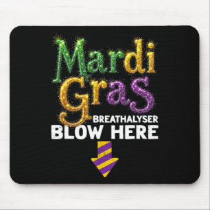 Mardi Gras Ademtester Blaas Hier Grappige Volwasse Muismat