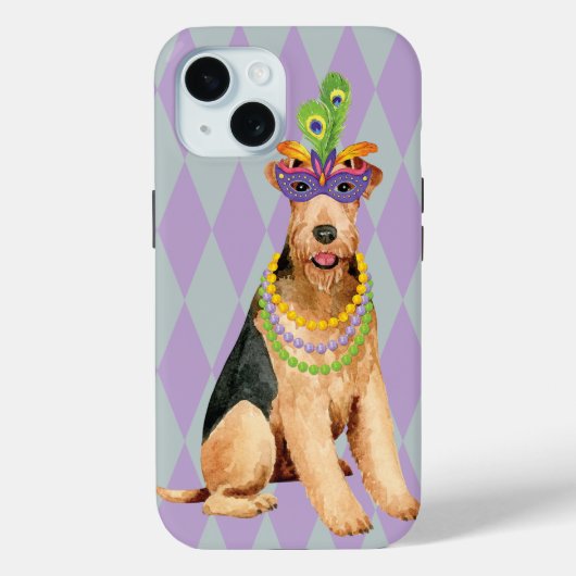 Mardi Gras Airedale Case-Mate iPhone Case (Achterkant)