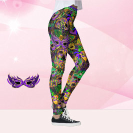 Mardi Gras Alles draagt Leggings van maskers