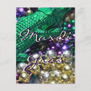 Mardi Gras Alligator Custom Party Card nodigt uit Kaart