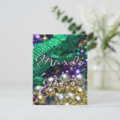 Mardi Gras Alligator Invitations de carte de fête  (Debout devant)