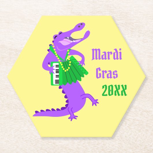 Mardi Gras Alligator Kartonnen Onderzetters (Voorkant)