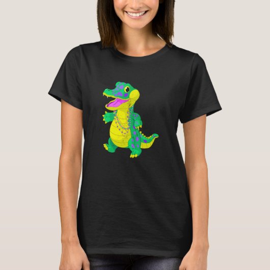 Mardi Gras Alligator Masquerade Carnival Costume M T-shirt (Voorkant)