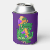 Mardi Gras Alligator met Fleur de lis Blikjeskoeler (Blikje Achterkant)