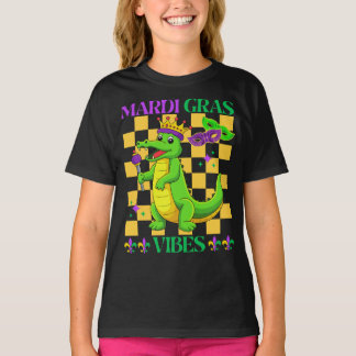 Mardi Gras Alligator Vibes voor kinderen en volwas T-shirt