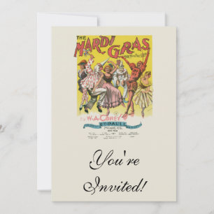 Mardi Gras Antiek Geel Poster Kaart