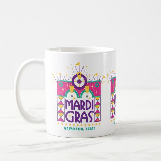 Mardi Gras Arch, Galveston, Texas Coffee Mok (Links)