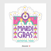 Mardi Gras Arch, Galveston, Texas Sticker (Vel)