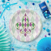 Mardi Gras Argyle Assiette en Papier (Fête)