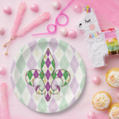 Mardi Gras Argyle Assiette en Papier (Fête)
