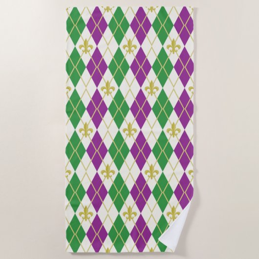 Mardi Gras Argyle badhanddoek (Voorkant)