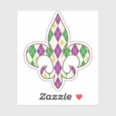 Mardi Gras Argyle Contour Sticker (Vel)