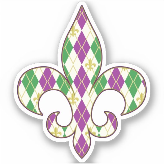 Mardi Gras Argyle Contour Sticker (Voorkant)