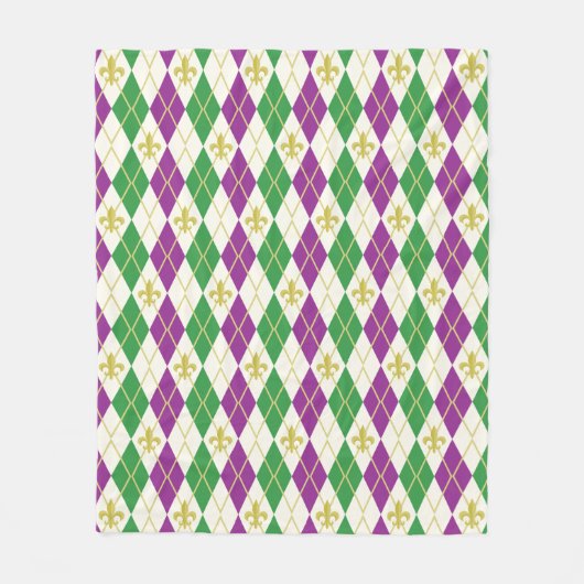 Mardi Gras Argyle Fleece Deken (Voorkant)