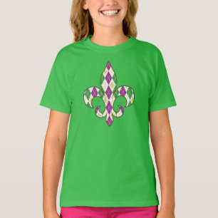 Mardi Gras Argyle Kind en Baby Shirt