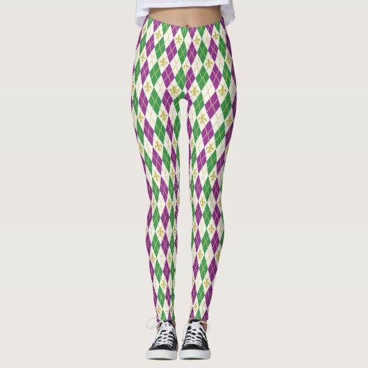 Mardi Gras Argyle Leggings (Voorkant)