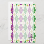 Mardi Gras Argyle Stationery Briefpapier (Voorkant / Achterkant)