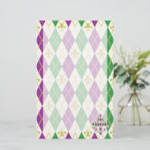 Mardi Gras Argyle Stationery Briefpapier (Staand voorkant)