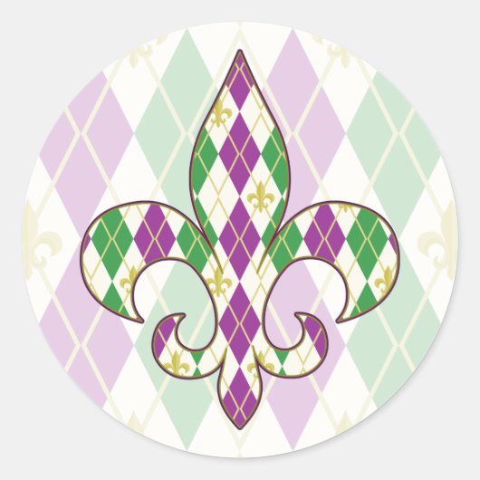 Mardi Gras Argyle Sticker (Voorkant)