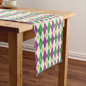 Mardi Gras Argyle Table Runner Korte Tafelloper (Voorbeeld)