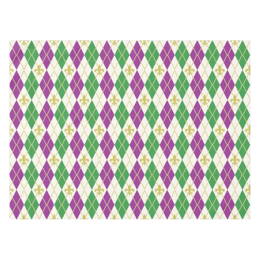 Mardi Gras Argyle Tablecloth Tafelkleed (Voorkant (Horizontaal))