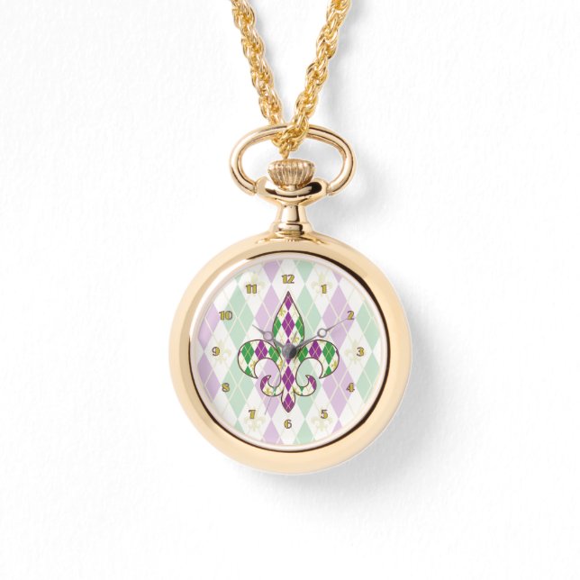 Mardi Gras Argyle Watch Horloge (Voorkant)