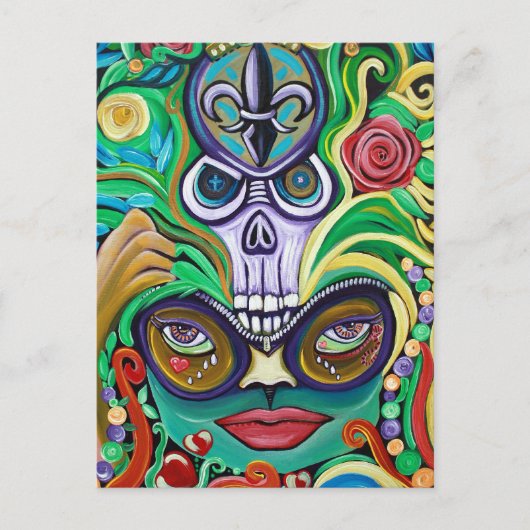 Mardi Gras Art Briefkaart (Voorkant)