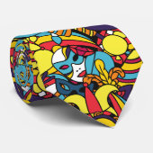 Mardi Gras Art Patterned Stropdas (Opgerold)