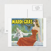 MARDI-GRAS ART POSTER BRIEFKAART (Voorkant / Achterkant)