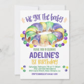 Mardi Gras Baby First Birthday Invitation (Devant)