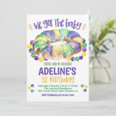 Mardi Gras Baby First Birthday Invitation (Debout devant)
