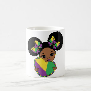 Mardi Gras Baby meisje met hart Koffiemok