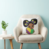 Mardi Gras Baby meisje met hart Kussen (Stoel)