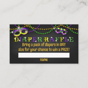 Mardi Gras Baby shower Diaper Raffle Card Informatiekaartje