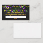 Mardi Gras Baby shower Diaper Raffle Card Informatiekaartje (Voorkant / Achterkant)