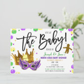Mardi Gras Baby shower Invitation (Debout devant)