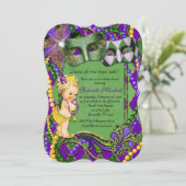Mardi Gras Baby shower Invitation (Debout devant)