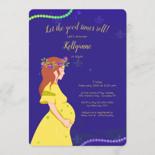 Mardi Gras Baby shower Invitation