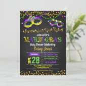 Mardi Gras Baby shower Invitation (Debout devant)
