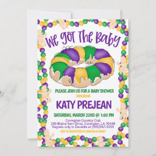 Mardi Gras Baby shower Invitation