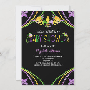Mardi Gras Baby shower Kaart