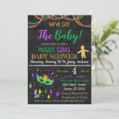 Mardi Gras Baby shower Party Invitation (Debout devant)