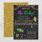 Mardi Gras Baby shower Uitnodiging (Voorkant / Achterkant)