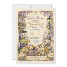 Mardi Gras baby shower uitnodiging | New Orleans B