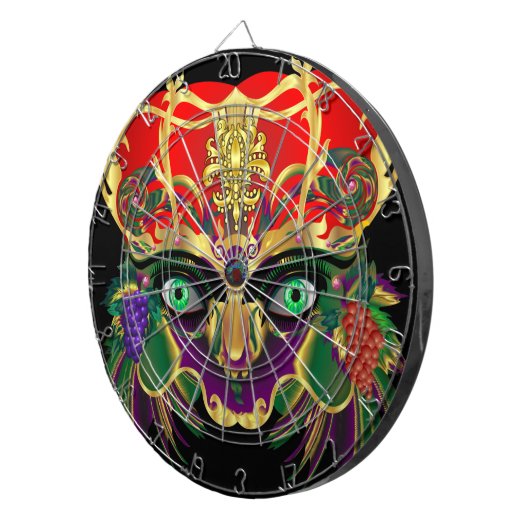 Mardi Gras Bacchus God van wijn Dartbord (Voorkant Rechts)