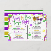 Mardi Gras Bachelorette Invitation du week-end (Devant / Derrière)